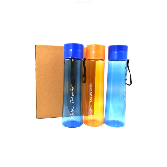2716 Unbreakable, Leakproof, Durable, BPA Free, Non-Toxic Plastic Water Bottles, 1 Litre (Pack of 3, Assorted Color) - Image 2
