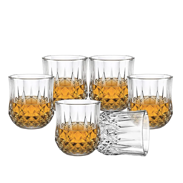 2341 Heavy unbreakable Stylish look fully Transparent Plastic Glasses Set 315ml (6pcs) - Image 5