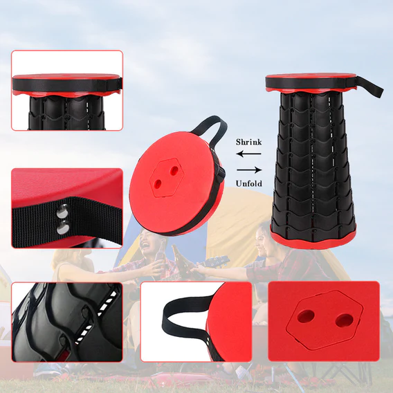 2169 Foldable Retractable Height Adjusting Stool Space Saving Telescopic Stool for Fishing Hiking Stool for Adults and Kids. - Image 9