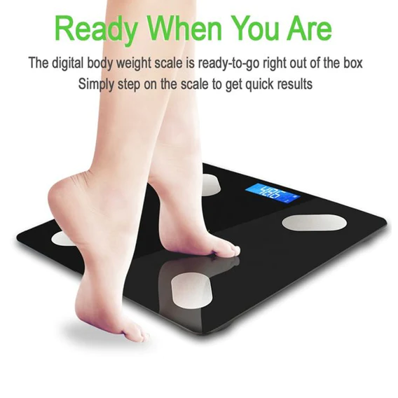 6327 Bluetooth Body Fat Scale Digital Smart Body Weight Scale iOS and Android App to Manage Body Weight, Body Fat, Water, Muscle Mass, BMI, BMR, Bone Mass and Visceral Fat with BMI Scale - Image 2
