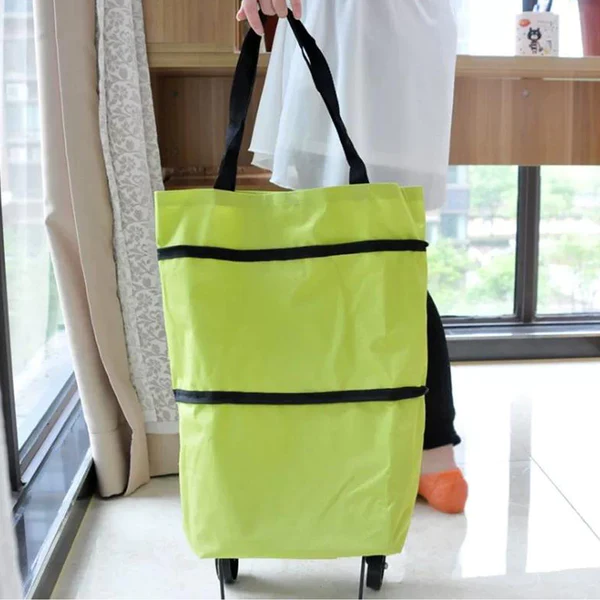 1652 Folding Cart Bags Trolley Shopping Bag For Travel Luggage - Image 2