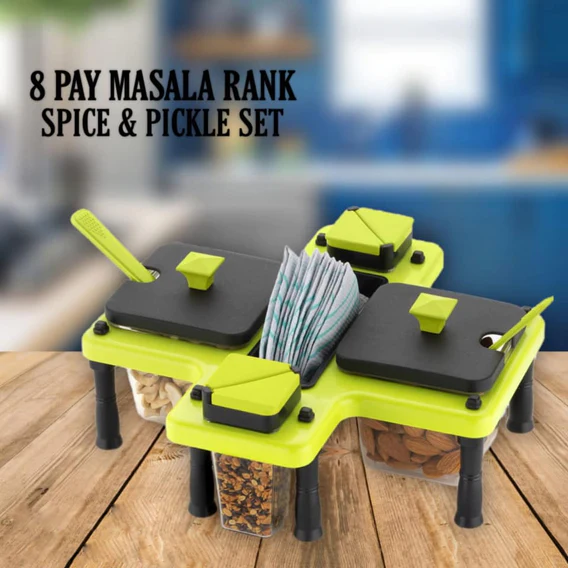 2461 Spice Jars Dispenser Masala Rack Easy Flow Storage Box - Image 3