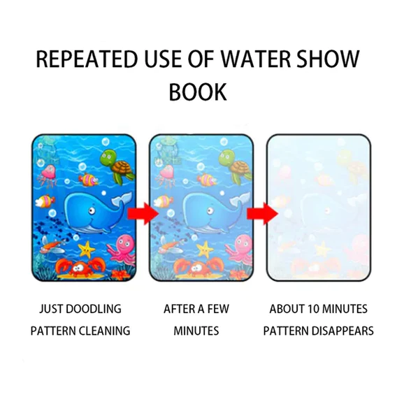 8091 Magic Water Quick Dry Book Water Coloring Book Doodle with Magic Pen Painting Board - Image 7
