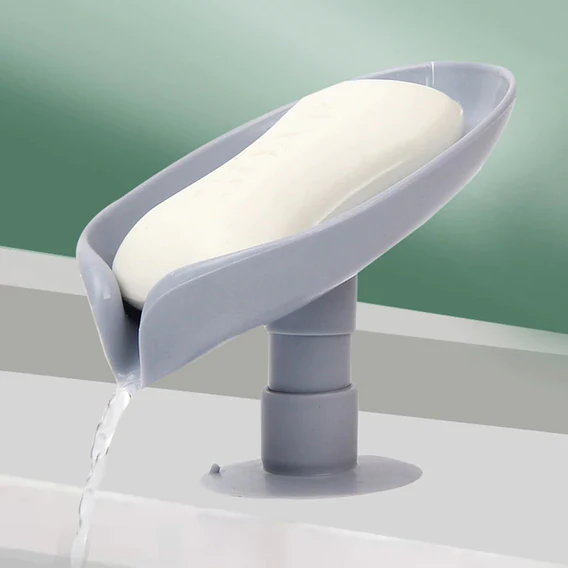 4831 Self Draining Soap Holder for Bathroom Leaf Shape Soap Dish Kitchen Soap Tray - Image 2