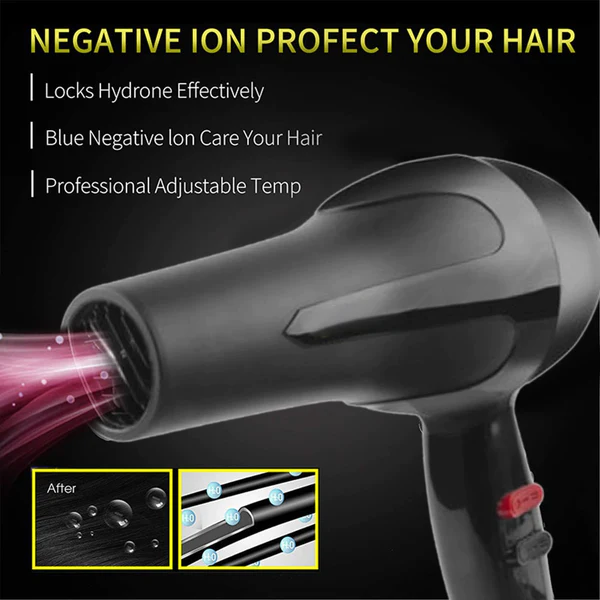 0386 1500 Watts Professional Hair Dryer 2888 (Black) - Image 5