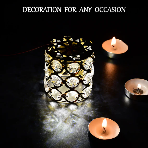 7256 3 Line Dimond Festival Decorative Antique Jhoomer / chandeliers for Diwali , Christmas Decoration & Table Top Hanging Holder - Golden - Image 2