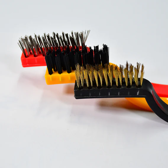 2166 3pc  Mini Wire Brush Set Brass Nylon Stainless Steel Bristles Household Cleaning Brush for Gas Stove, Smoke Machine Tool Burner Tiles Tap Rust Removal Welding Slag Dirt & Paint Scrubbing. - Image 3
