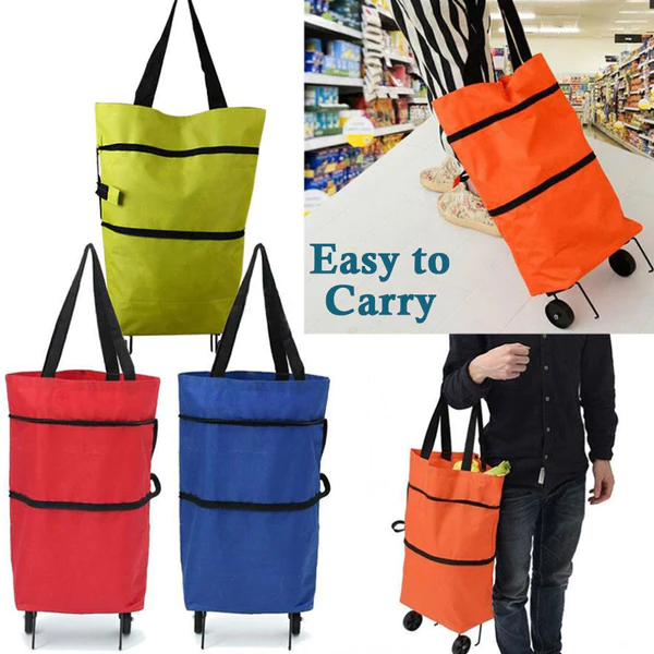1652 Folding Cart Bags Trolley Shopping Bag For Travel Luggage - Image 3