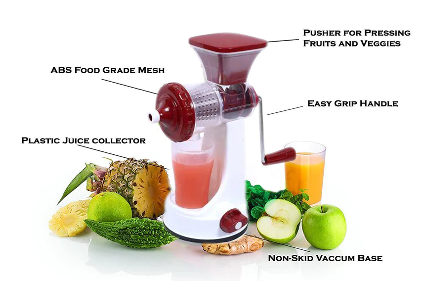 0168 Manual Fruit Vegetable Juicer with Juice Cup and Waste Collector - Image 3