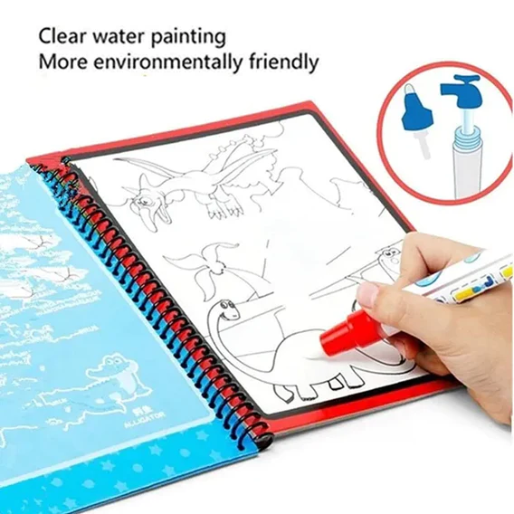 8091 Magic Water Quick Dry Book Water Coloring Book Doodle with Magic Pen Painting Board - Image 5