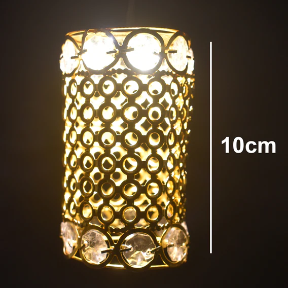 7233 Large Dimond Layer Golden Jhoomer For Home Decoration - Image 4