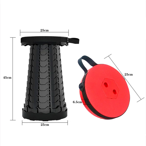 2169 Foldable Retractable Height Adjusting Stool Space Saving Telescopic Stool for Fishing Hiking Stool for Adults and Kids. - Image 11