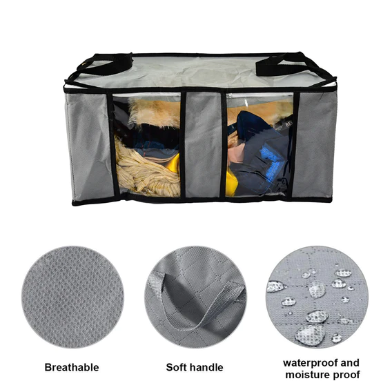 6262 Storage bag with Zipper and Space Saver Comforter bag, Pillow, Quilt, Bedding, Clothes, Blanket Storage Organizer Bag with Large Clear Window and Carry Handles for Closet. - Image 4