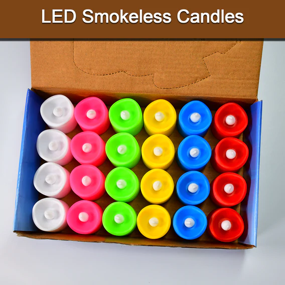 6425 24Pcs Festival Decorative - LED Tealight Candles | Battery Operated Candle Ideal for Party, Wedding, Birthday, Gifts (Multi Color) - Image 6