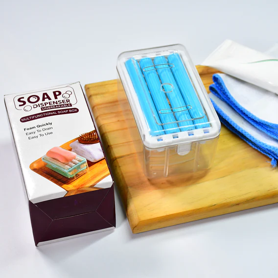 6296 2-in-1 Portable Soap Dish & Soap Dispenser with Roller and Drain Holes, Multifunctional Soap Holder Foaming Soap Bar Box for Home, Kitchen, Bathroom - Image 8