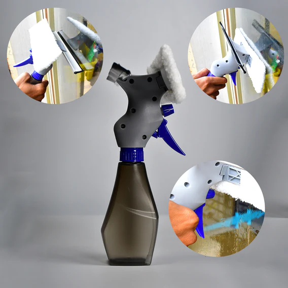 4946 Plastic Easy Glass Cleaner 3 in 1 Spray Type Cleaning Brush, Pack of 1 - Image 4
