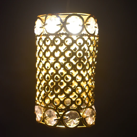 7233 Large Dimond Layer Golden Jhoomer For Home Decoration - Image 6