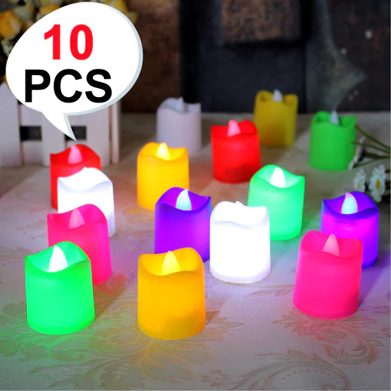 6429 10PCS FESTIVAL DECORATIVE - LED TEALIGHT CANDLES | BATTERY OPERATED CANDLE IDEAL FOR PARTY. - Image 8