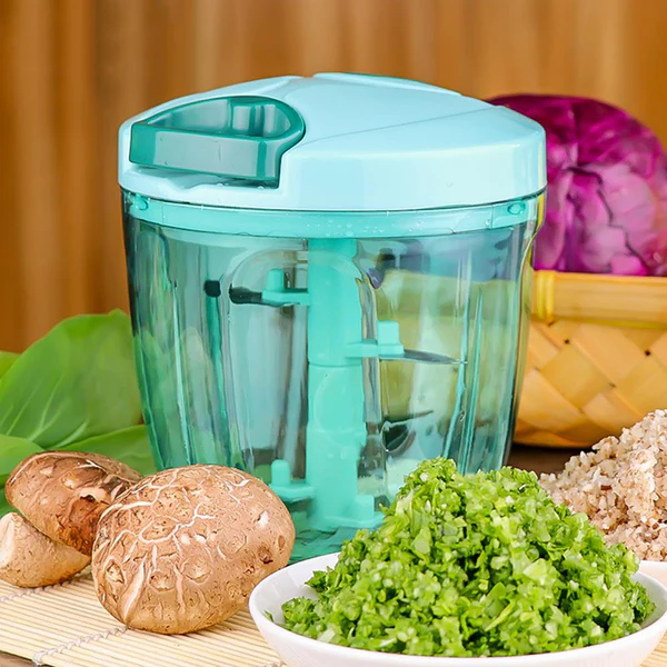 0065 Manual Stainless Steel Compact Extra Sharp Hand Held Vegetable Chopper/Slicer with 5 Blades (750 ml) - Image 2