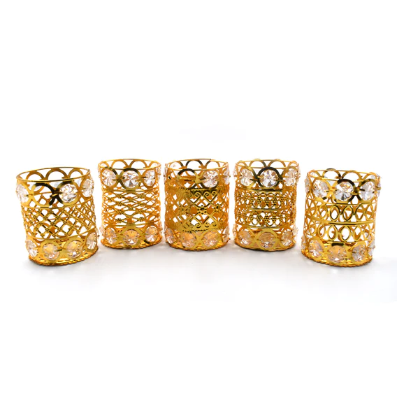 7233 Large Dimond Layer Golden Jhoomer For Home Decoration - Image 7