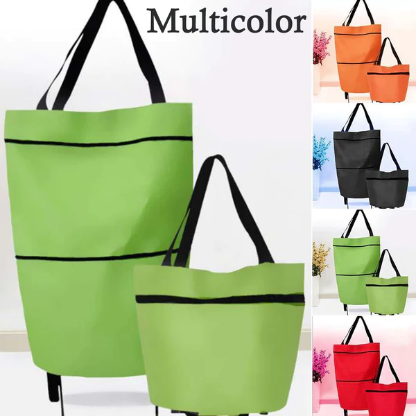 1652 Folding Cart Bags Trolley Shopping Bag For Travel Luggage - Image 6