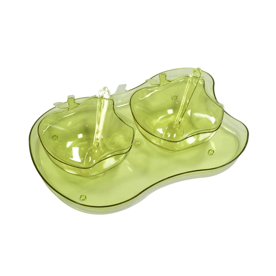 2752A Apple Shape 2Piece Serving Set of Bowl with Spoon & Tray. Dinnerware Serving Snacks & Pickle - Image 4
