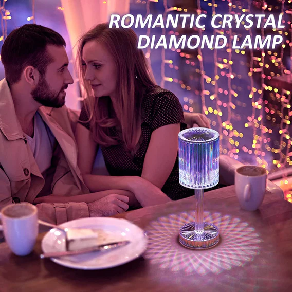 6605 Crystal Table Lamp , Touch Control Atmosphere Nightstand Lamp With USB Charging Line - Image 8