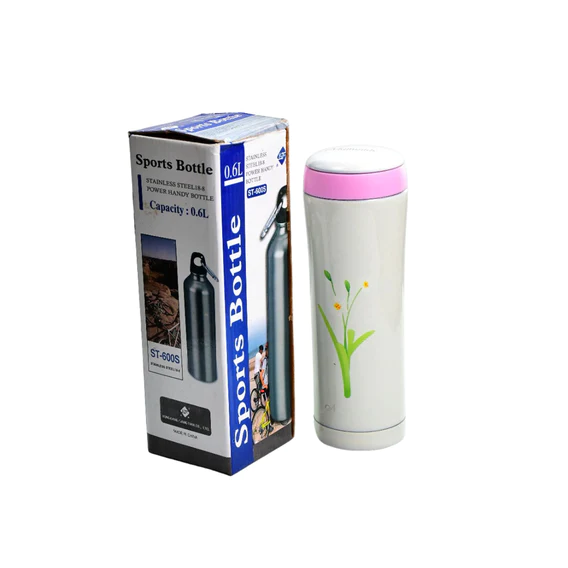6445 600ML PLAIN PRINT STAINLESS STEEL WATER BOTTLE FOR OFFICE, HOME, GYM, OUTDOOR TRAVEL HOT AND COLD DRINKS. - Image 2