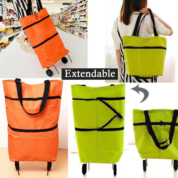1652 Folding Cart Bags Trolley Shopping Bag For Travel Luggage - Image 8