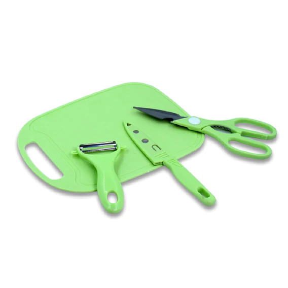 2847 2 Pieces Knife with Chopping Board with Peeler, Grater | Vegetable Cutting Kitchen Accessories Items (5 pcs Set) - Image 7