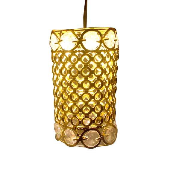 7233 Large Dimond Layer Golden Jhoomer For Home Decoration - Image 8