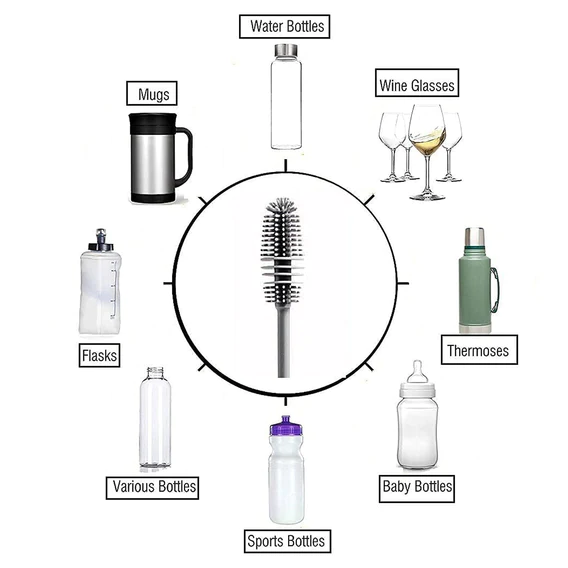6151 Bottle Cleaning Brush widely used in all types of household kitchen purposes for cleaning and washing bottles from inside perfectly and easily. - Image 4