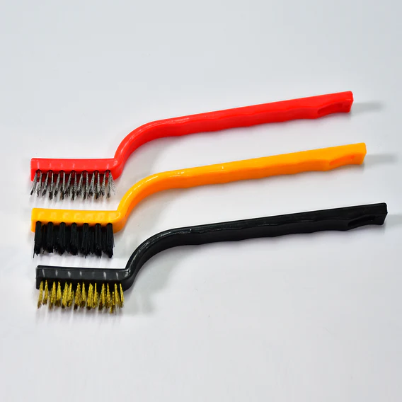 2166 3pc  Mini Wire Brush Set Brass Nylon Stainless Steel Bristles Household Cleaning Brush for Gas Stove, Smoke Machine Tool Burner Tiles Tap Rust Removal Welding Slag Dirt & Paint Scrubbing. - Image 9
