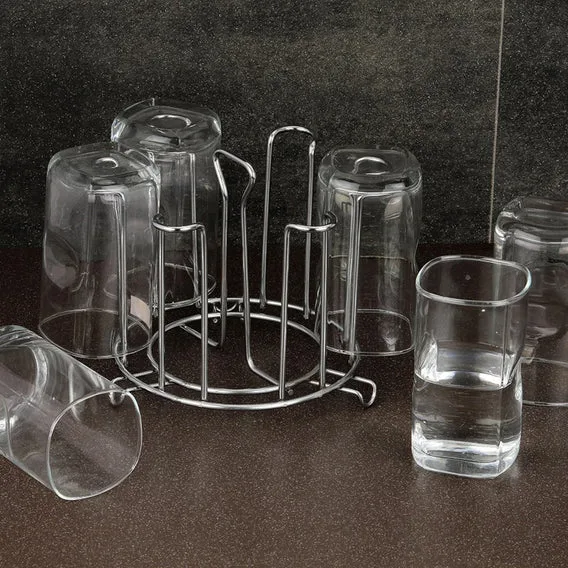 2741 SS Round Glass Stand used for holding sensitive glasses and all present in all kinds of kitchens of official and household places etc. (Moq :-2) - Image 6