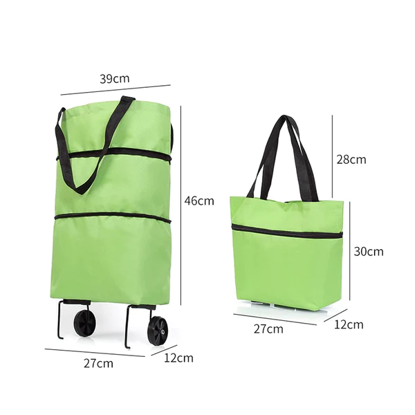 1652 Folding Cart Bags Trolley Shopping Bag For Travel Luggage - Image 9