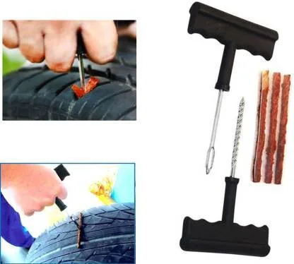 1513 Puncture Repair Kit Tubeless Tyre Full Set with Nose Pliers, Rubber Cement and Extra Strips for Cars, Bikes - Image 4