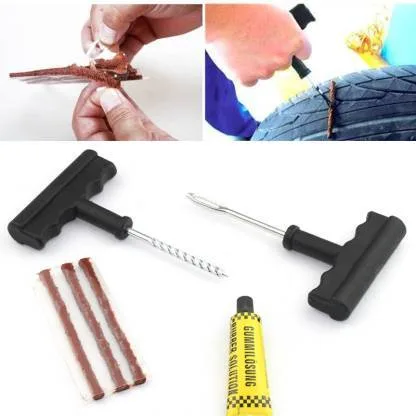 1513 Puncture Repair Kit Tubeless Tyre Full Set with Nose Pliers, Rubber Cement and Extra Strips for Cars, Bikes - Image 6