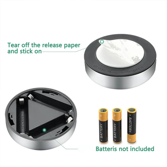 1721 3 Led Cordless Stick Tap Wardrobe Touch Light Lamp - Image 4