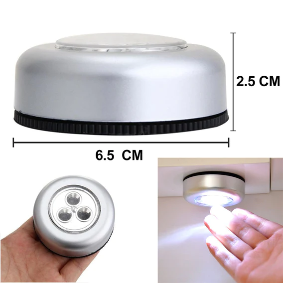 1721 3 Led Cordless Stick Tap Wardrobe Touch Light Lamp - Image 6