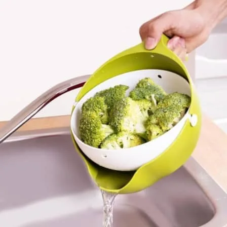 1093 Multi-Functional Washing Fruits and Vegetables Bowl & Strainer with Handle - Image 5