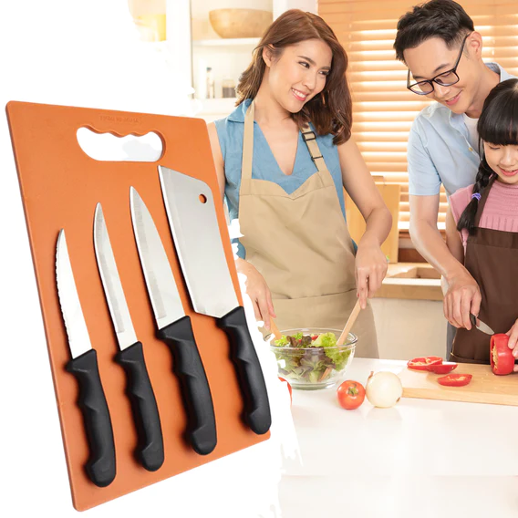 2572 Chopping Board with Knife Set (Pack of 5) - Image 5