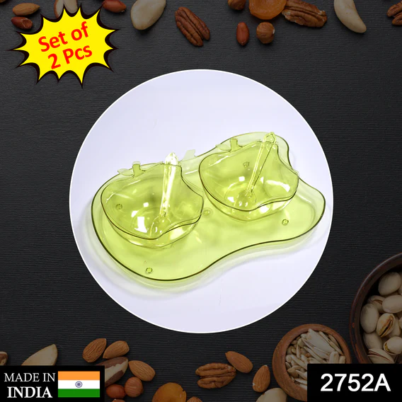 2752A Apple Shape 2Piece Serving Set of Bowl with Spoon & Tray. Dinnerware Serving Snacks & Pickle