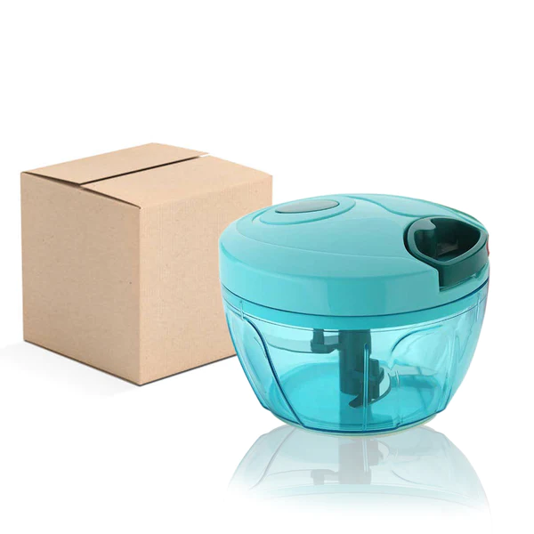 7008 Manual Stainless Steel Blades Compact Hand Held Vegetable Chopper/Slicer (Brown Package Box) (425 ml) - Image 2