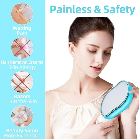 6196 Crystal Hair Eraser, Painless Crystal Hair Remover Tool for Men & Women - Fast & Easy Skin Exfoliator for Body Any Part. - Image 2