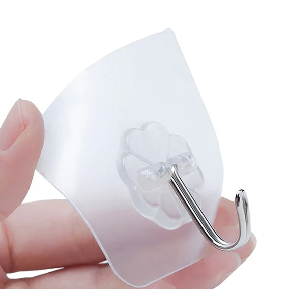 9055 100PC MULTIPURPOSE STRONG SMALL STAINLESS STEEL ADHESIVE WALL HOOKS - Image 7