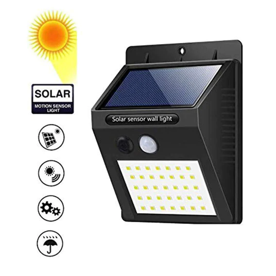 0213 Solar Security LED Night Light for Home Outdoor/Garden Wall (Black) (20-LED Lights) - Image 2