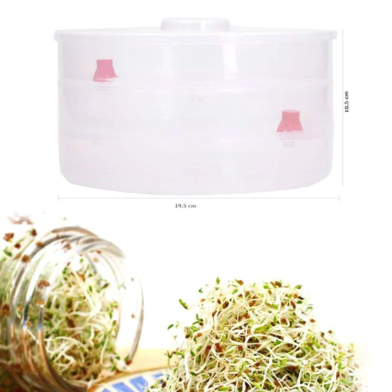 0093 Plastic 3 Compartment Sprout Maker, White - Image 6
