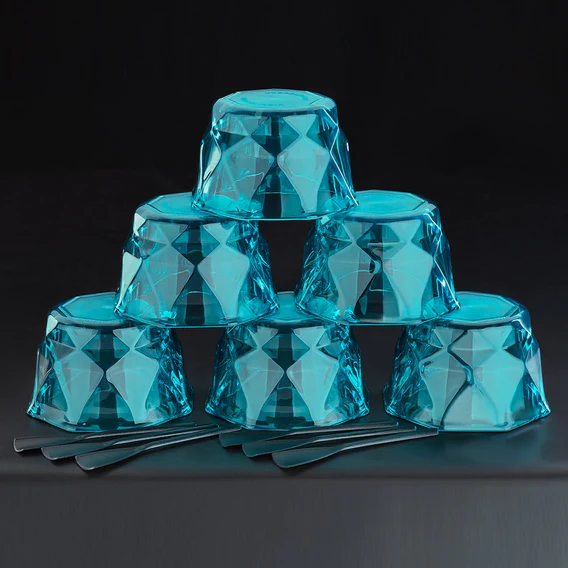 2764 6pc Diamond shape ice cream bowl set - Image 2