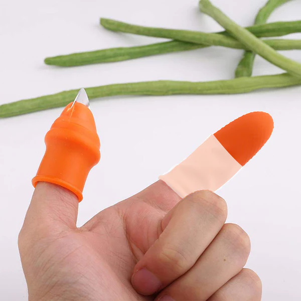 2662V 1 Pair V Thumb Cutter with Box used in all kinds of household and official kitchen purposes for peeling and cutting of various types of vegetables and fruits etc. - Image 2