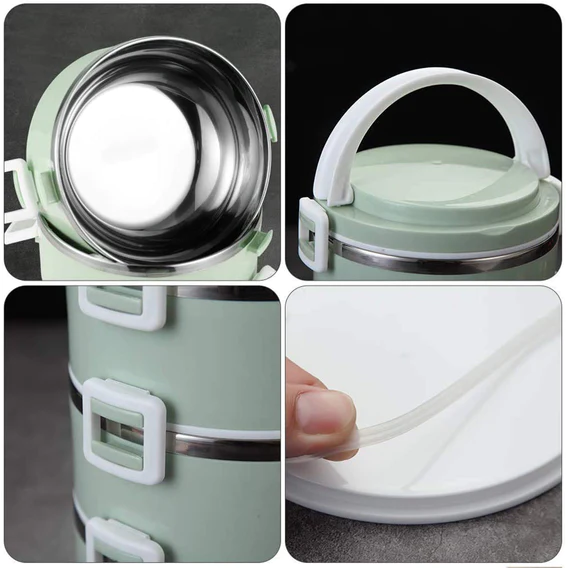 2873 Multi Layer Stainless Steel Hot Lunch Box (2 Layer) - Image 6